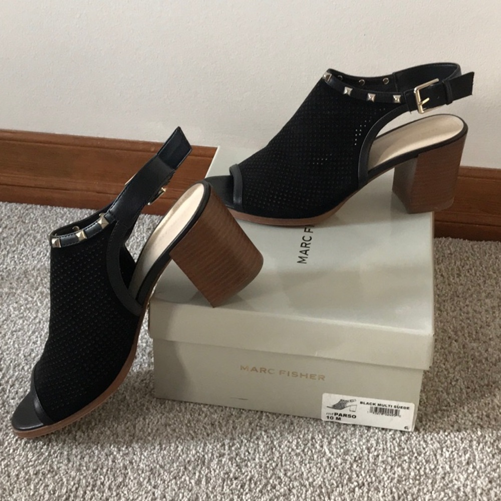 Marc Fisher Black Peep Toe Heels